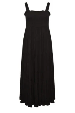 YOURS Curve Black Shirred Strappy Sundress 10 YOURS Curve Black Shirred Strappy Sundress -Saga Dresses Shop 00d3a691 f411 40 137351 X