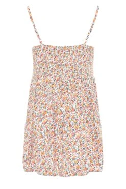 YOURS Curve White Floral Peplum Cami Top -Saga Dresses Shop 011dd4c9 8b9e 49 131267 BK