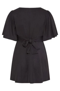 YOURS LONDON Curve Black Angel Sleeve Knot Front Top -Saga Dresses Shop 02b4fff4 5254 47 162221 Y