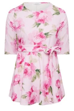 YOURS LONDON Curve Pink Floral Scoop Neck Peplum Top 10 YOURS LONDON Curve Pink Floral Scoop Neck Peplum Top -Saga Dresses Shop 02d6e12c 4e0e 42 162112 X