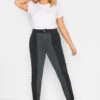 YOURS Curve Black Two Tone Stretch MOM Jeans