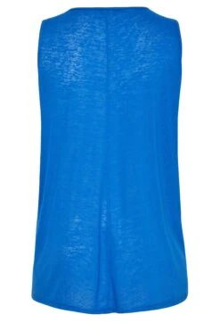 YOURS Curve Cobalt Blue Burnout Tie Neck Vest Top -Saga Dresses Shop 0342c94b b41e 43 300871 Y