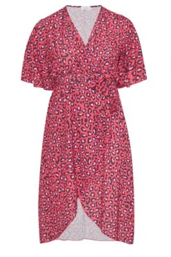 YOURS LONDON Curve Red Leopard Print Midi Wrap Dress 10 YOURS LONDON Curve Red Leopard Print Midi Wrap Dress -Saga Dresses Shop 03ee6f01 bdde 4a 161728 X