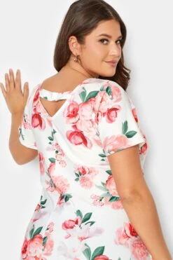 YOURS LONDON Curve White Floral Print Hanky Hem Top 8 YOURS LONDON Curve White Floral Print Hanky Hem Top -Saga Dresses Shop 041dd357 269a 41 162113 D