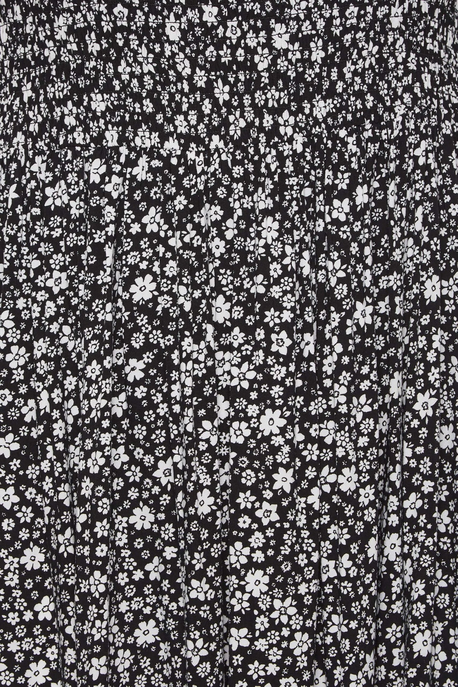 YOURS Curve Black Floral Shirred Bardot Maxi Dress 4 YOURS Curve Black Floral Shirred Bardot Maxi Dress - Image 4