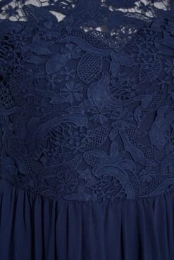 YOURS LONDON Curve Navy Blue Lace Front Chiffon Maxi Dress -Saga Dresses Shop 05d484d1 e25d 44 161003 S