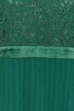 YOURS LONDON Curve Forest Green Lace Pleated Maxi Dress -Saga Dresses Shop 06639885 1090 40 161902 Z