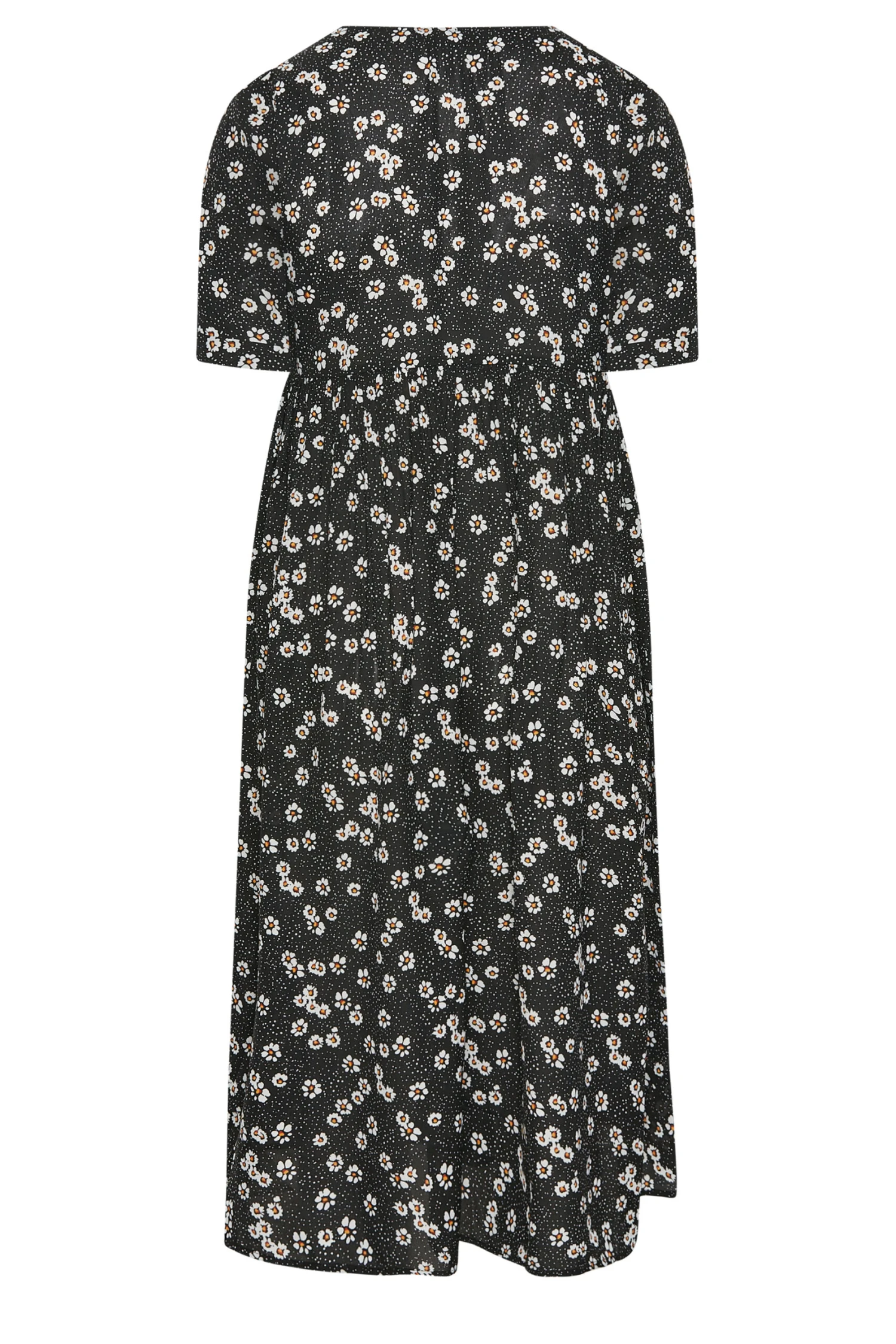 YOURS Curve Black Daisy Print Smock Dress 6 YOURS Curve Black Daisy Print Smock Dress - Image 6