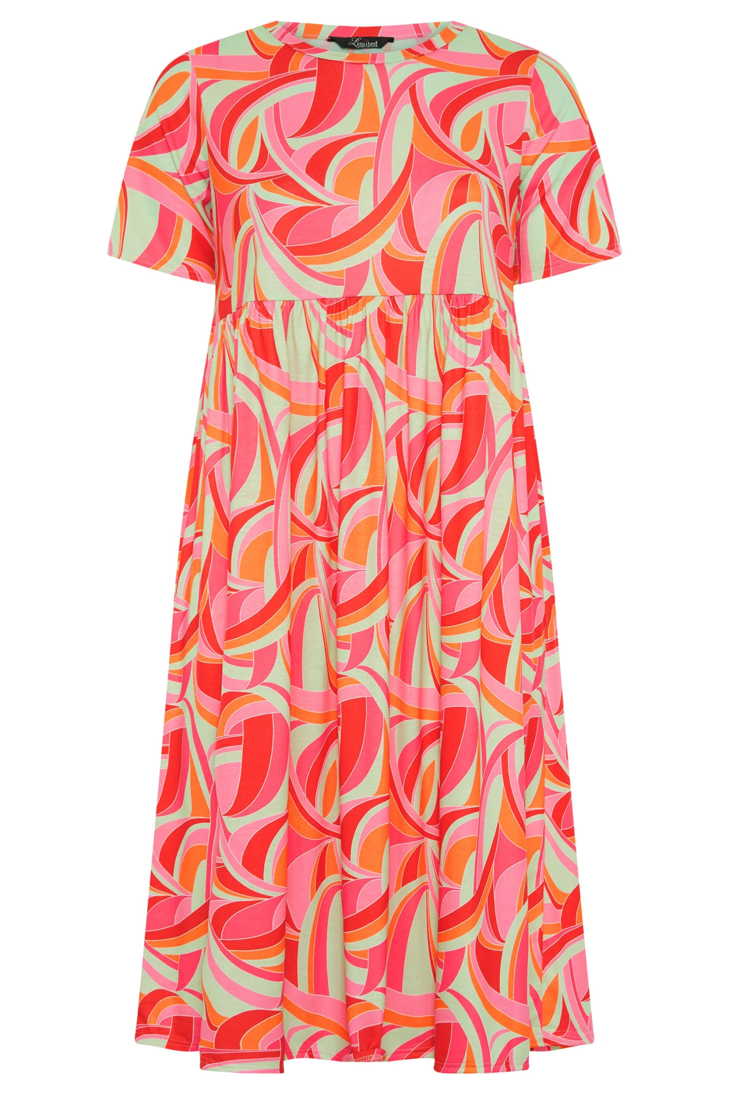 LIMITED COLLECTION Curve Bright Pink Abstract Print Midaxi Smock Dress 7 LIMITED COLLECTION Curve Bright Pink Abstract Print Midaxi Smock Dress - Image 7