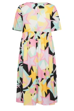 LIMITED COLLECTION Curve Black & Pink Star Print Midaxi Smock Dress -Saga Dresses Shop 070b97fd bf18 45 215705 Y