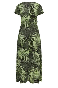 YOURS Curve Green Leaf Print Wrap Maxi Dress 11 YOURS Curve Green Leaf Print Wrap Maxi Dress -Saga Dresses Shop 07bbb8f6 6109 41 301603 Y