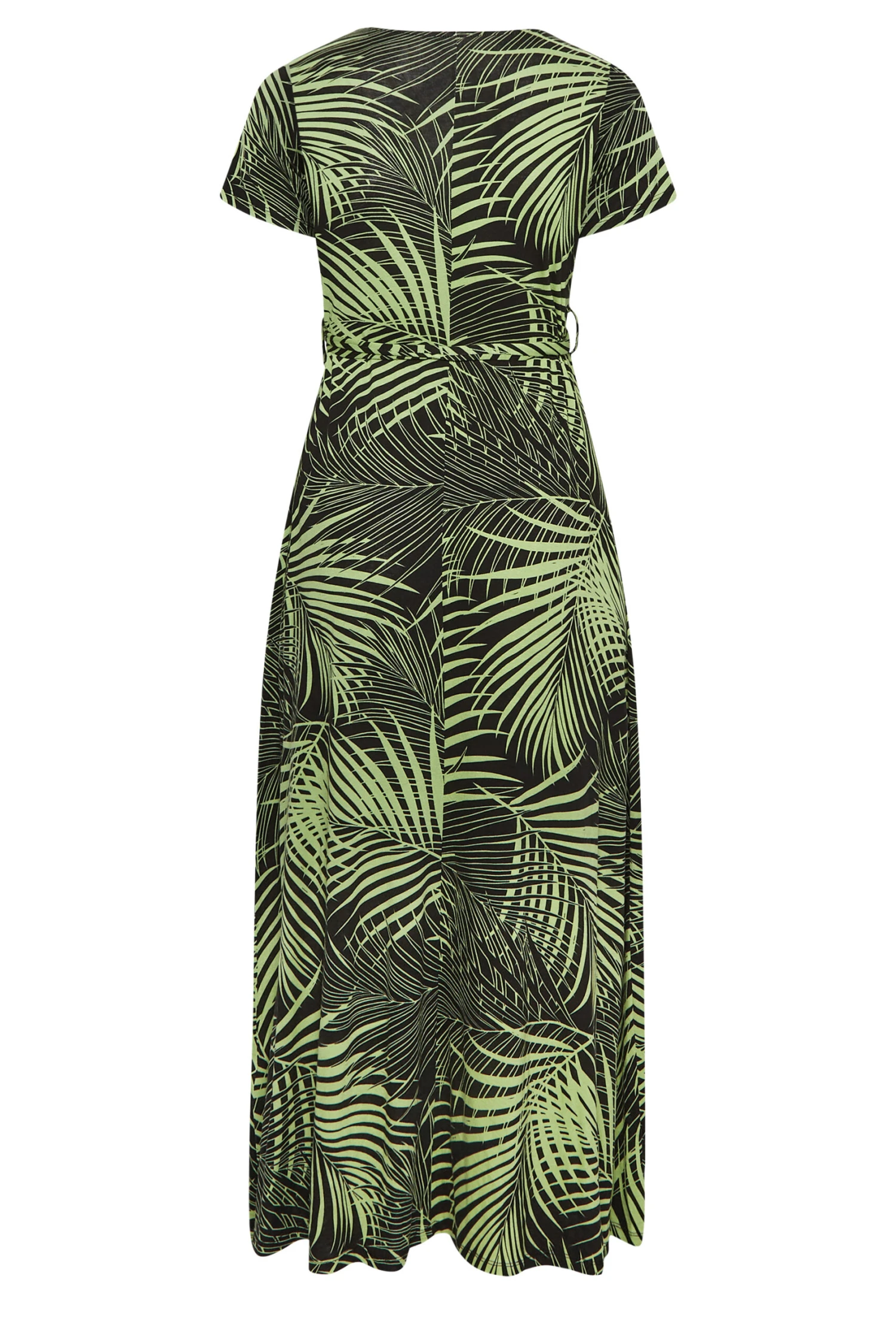 YOURS Curve Green Leaf Print Wrap Maxi Dress 6 YOURS Curve Green Leaf Print Wrap Maxi Dress - Image 6