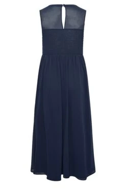 YOURS LONDON Curve Dark Blue Lace Front Chiffon Maxi Dress -Saga Dresses Shop 0802fee4 afad 49 161889 Y