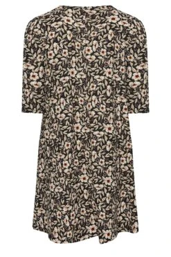 YOURS Curve Black Floral Print Drape Pocket Mini Dress 11 YOURS Curve Black Floral Print Drape Pocket Mini Dress -Saga Dresses Shop 08041288 af6f 4d 301907 Y