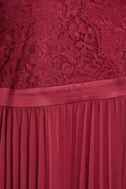 YOURS LONDON Curve Burgundy Red Lace Pleated Maxi Dress -Saga Dresses Shop 083bf6c7 0e9b 46 161009 S