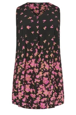 YOURS Curve Black & Pink Floral Border Swing Top 8 YOURS Curve Black & Pink Floral Border Swing Top -Saga Dresses Shop 08fd6e57 bd35 48 131989 X