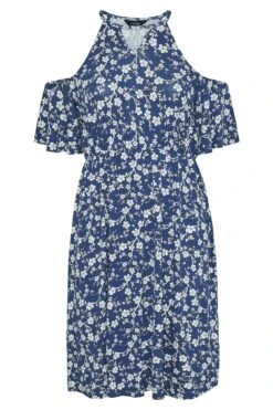YOURS Curve Blue Floral Cold Shoulder Dress 10 YOURS Curve Blue Floral Cold Shoulder Dress -Saga Dresses Shop 0931ea23 9c5c 4e 300798 X