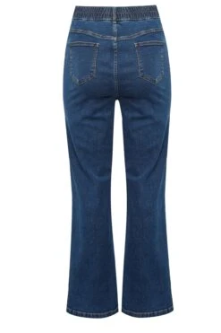 YOURS Curve Blue Elasticated Waist Stretch Wide Leg Jeans -Saga Dresses Shop 0955f0a0 0b80 47 143238 Y