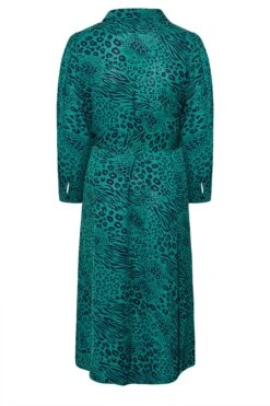 YOURS LONDON Curve Green Animal Print Shirt Dress 11 YOURS LONDON Curve Green Animal Print Shirt Dress -Saga Dresses Shop 099df2ba 40f2 4c 161608 Y