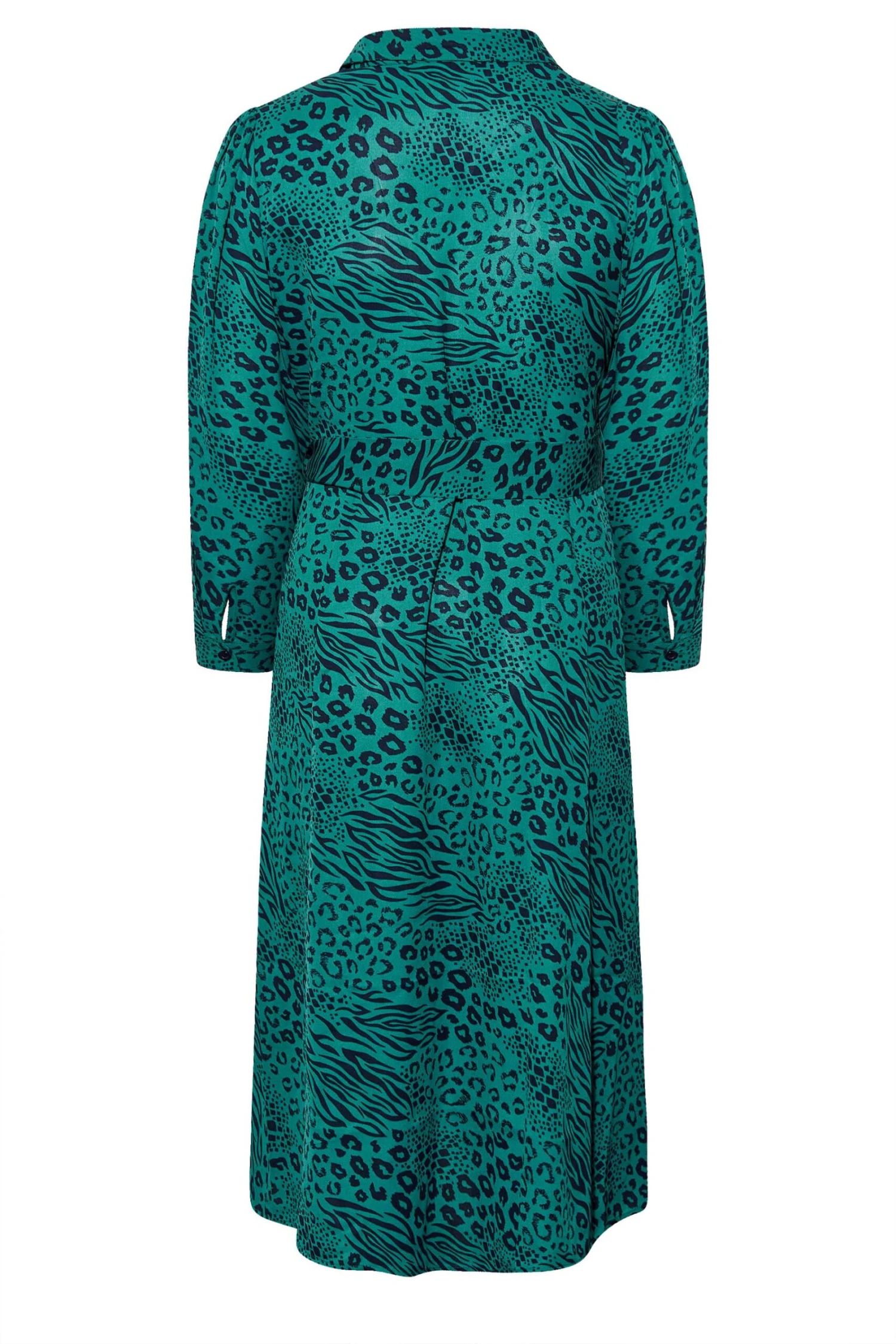 YOURS LONDON Curve Green Animal Print Shirt Dress 6 YOURS LONDON Curve Green Animal Print Shirt Dress - Image 6