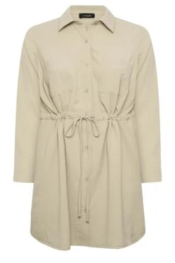 YOURS Curve Brown Utility Tunic Shirt -Saga Dresses Shop 09dfc1aa 85f8 42 131729 X