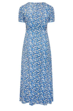 YOURS Curve Blue Ditsy Print Maxi Dress -Saga Dresses Shop 0a516cf1 0f20 43 302060 Y