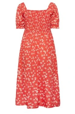 YOURS Curve Red Daisy Print Shirred Midi Dress 11 YOURS Curve Red Daisy Print Shirred Midi Dress -Saga Dresses Shop 0abaecdc 18be 47 137301 Y