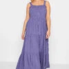 YOURS Curve Purple Shirred Strappy Sundress