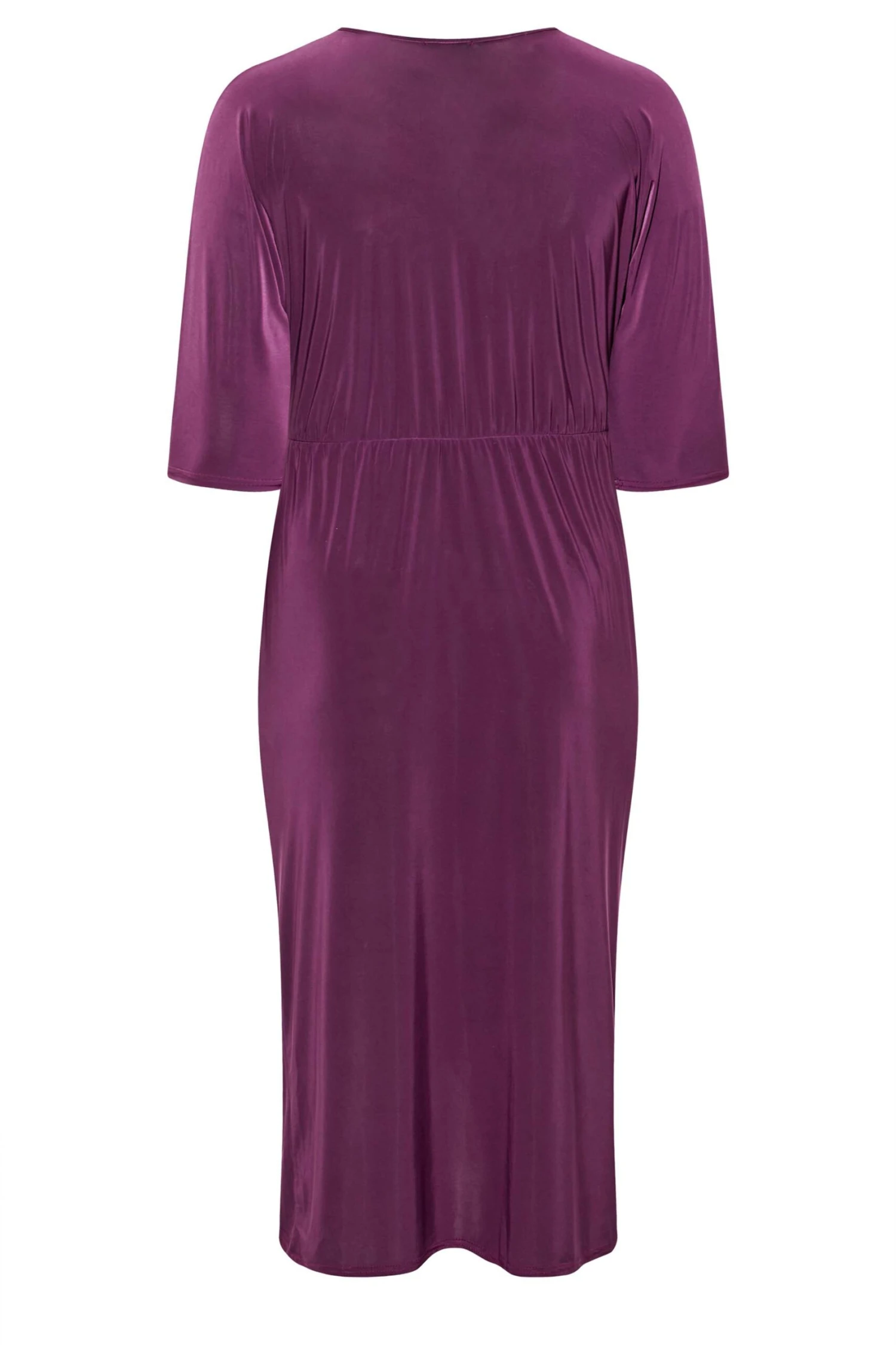 YOURS LONDON Curve Purple Ruffle Wrap Bodycon Dress 6 YOURS LONDON Curve Purple Ruffle Wrap Bodycon Dress - Image 6
