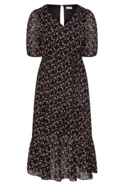 YOURS LONDON Curve Black Ditsy Smock Maxi Dress -Saga Dresses Shop 0e0b10da 1579 4d 161123 X