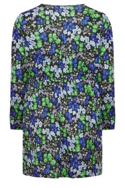 LIMITED COLLECTION Curve Blue Floral Print Wrap Top -Saga Dresses Shop 0f818577 1897 40 215395 Y