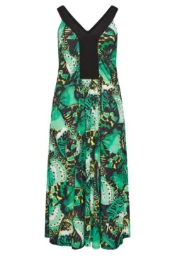 YOURS LONDON Curve Green Butterfly Print Maxi Dress -Saga Dresses Shop 0fb9241b a094 40 162185 X
