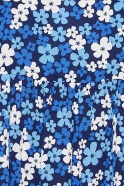 YOURS Curve Blue Floral Print Crinkle Vest Top -Saga Dresses Shop 10426840 da31 4a 131860 Z