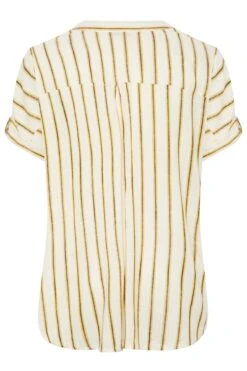 YOURS Curve Ivory White Stripe Print Button Through Shirt -Saga Dresses Shop 10d02d79 1fd9 41 330033 Y