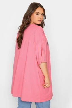 YOURS 2 PACK Curve Pink & Navy Blue Oversized Slogan Tunic Tops -Saga Dresses Shop 125c0de9 94ca 41 320772 C