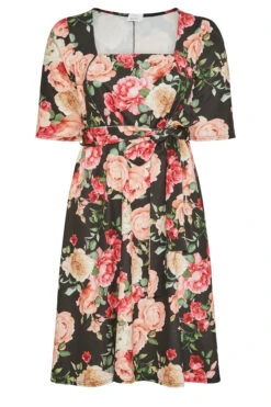 YOURS LONDON Curve Black Floral Print Square Neck Dress -Saga Dresses Shop 129f5a41 23b5 4b 161792 X