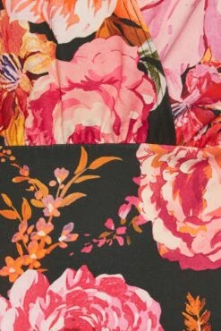 YOURS PETITE Curve Black Floral Wrap Midi Dress 9 YOURS PETITE Curve Black Floral Wrap Midi Dress -Saga Dresses Shop 12dc6d8a d85b 44 174574 Z