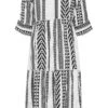 LIMITED COLLECTION Curve White Aztec Print Smock Midi Dress
