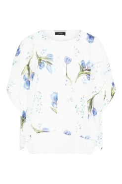 YOURS Curve White Floral Double Layered Blouse -Saga Dresses Shop 140bde74 e974 43 173821 X