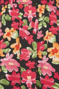 YOURS LONDON Curve Black Floral Bardot Ruffle Maxi Dress -Saga Dresses Shop 1525f76e 4305 4b 161956 Z