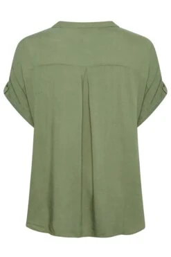 YOURS Curve Khaki Green Button Through Shirt -Saga Dresses Shop 15d3dd58 da4b 4f 174325 Y