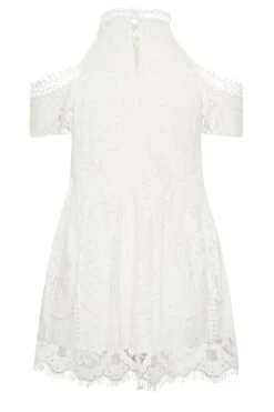 YOURS LONDON Curve White Cold Shoulder Lace Top -Saga Dresses Shop 16051c40 1fe7 4c 162025 Y