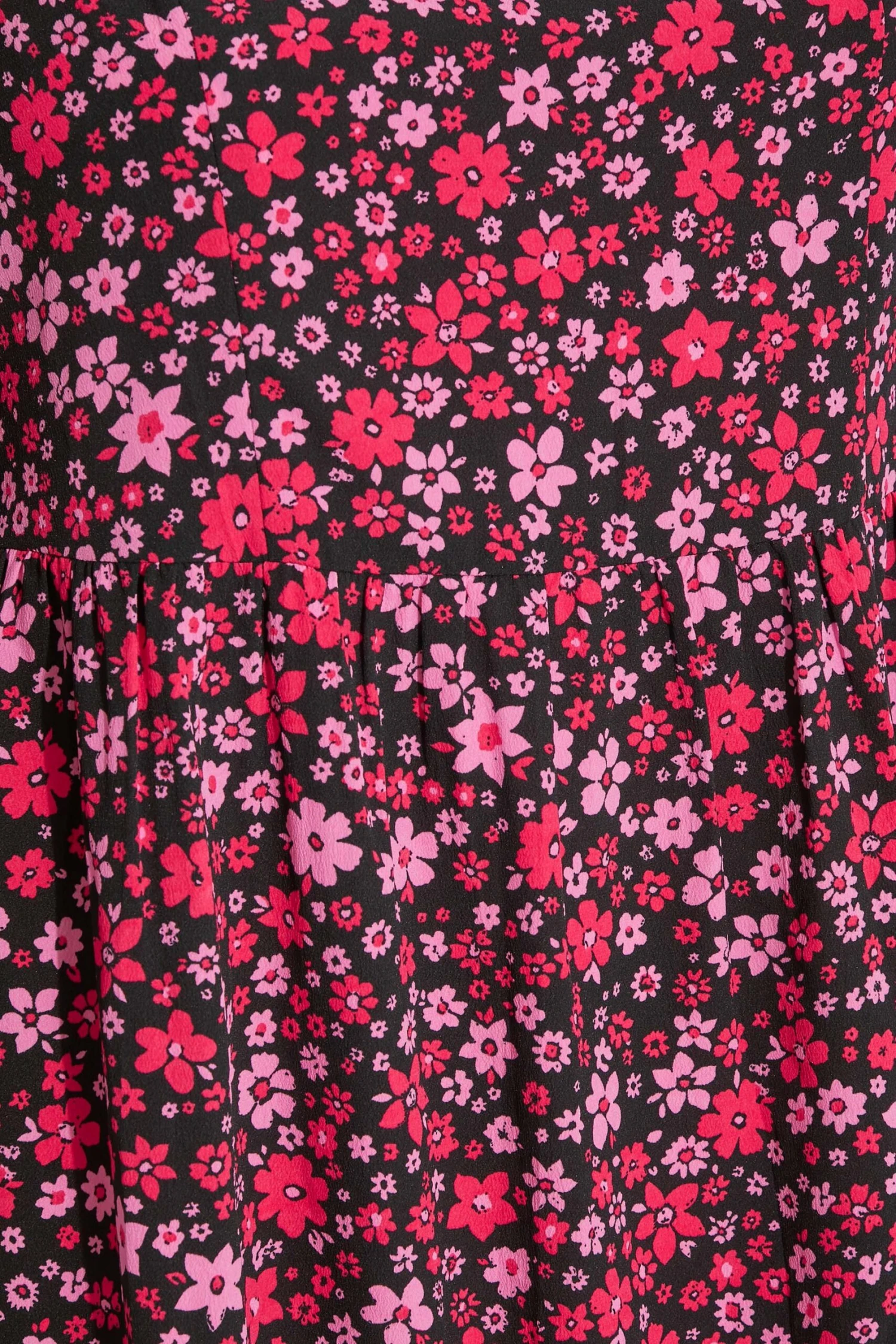 YOURS Curve Black & Pink Floral Smock Midi Dress 4 YOURS Curve Black & Pink Floral Smock Midi Dress - Image 4