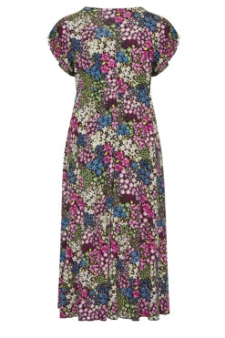 YOURS Curve Black & Green Ditsy Print Frill Sleeve Wrap Maxi Dress 11 YOURS Curve Black & Green Ditsy Print Frill Sleeve Wrap Maxi Dress -Saga Dresses Shop 17022e37 bca5 48 301889 Y