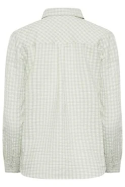 YOURS PETITE Curve Sage Green Gingham Pocket Shirt -Saga Dresses Shop 17080fc6 f877 40 174550 Y