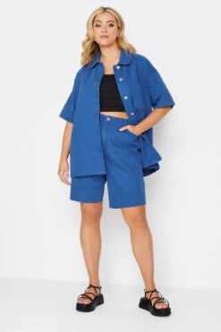 YOURS Curve Cobalt Blue Denim Shirt