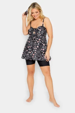 YOURS Curve Black Animal Print Buckle Tankini Top -Saga Dresses Shop 17f13184 1f70 4d 150283 F