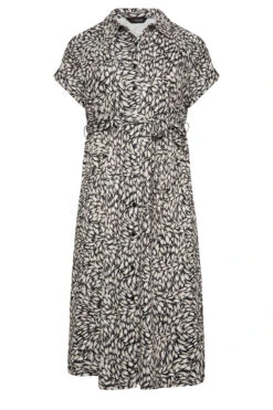 YOURS Curve Black Leaf Print Split Hem Shirt Dress -Saga Dresses Shop 17f1c1fd 579b 4a 302076 X
