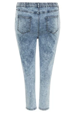 YOURS Curve Bleach Blue Stretch Elasticated Waist MOM Jeans -Saga Dresses Shop 1901b9fe be66 40 142924 BK