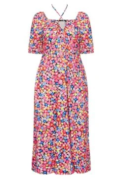 LIMITED COLLECTION Curve Pink Floral Print Tie Front Maxi Dress 12 LIMITED COLLECTION Curve Pink Floral Print Tie Front Maxi Dress -Saga Dresses Shop 19c179d6 ab34 4c 215758 X